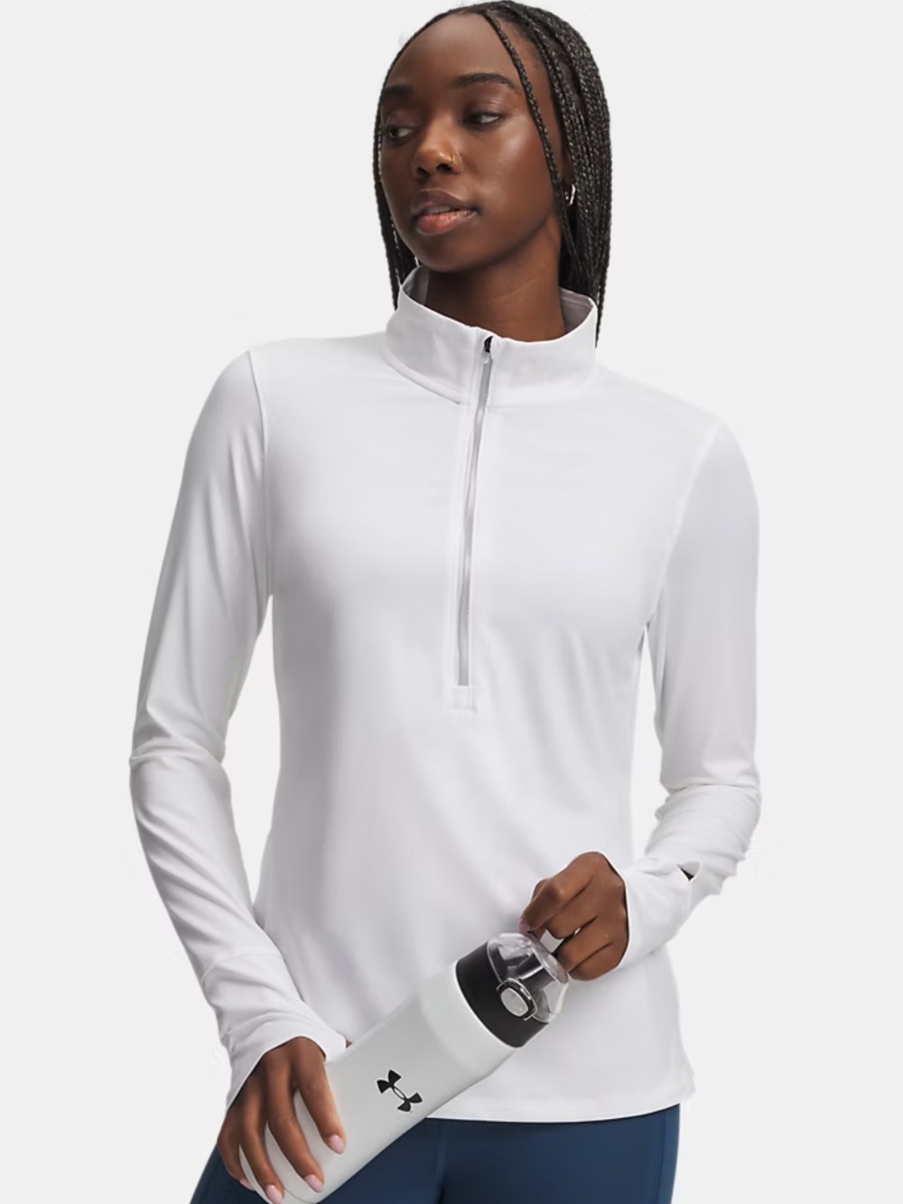 Under Armour Motion 1/2 Zip white Cold Gear long sleeve top